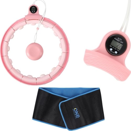 FH02 RÓŻOWE HULA HOP Z OBCIĄŻNIKIEM + LICZNIK