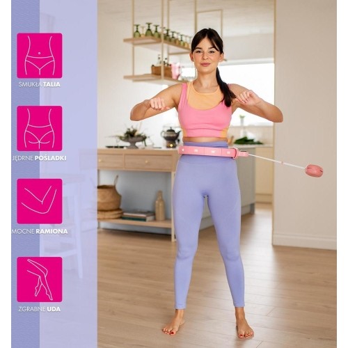 FH02 RÓŻOWE HULA HOP Z OBCIĄŻNIKIEM + LICZNIK