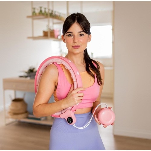 FH02 RÓŻOWE HULA HOP Z OBCIĄŻNIKIEM + LICZNIK