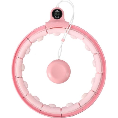 FH02 RÓŻOWE HULA HOP Z OBCIĄŻNIKIEM + LICZNIK