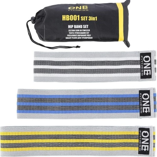 HB001 ONE FITNESS 3w1 ZESTAW GUMEK DO ĆWICZEŃ