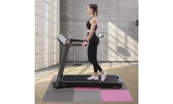 Gumowa podłoga, mata puzle do siłowni HMS MP10, Jasnoszary-Różowy-Ciemnoszary, 60x60x1 cm (9 szt.)