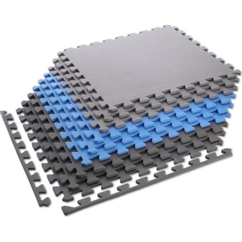 Mata ochronna One Fitness MP-10, szaro-niebieska, 60x60x1 cm, 9 szt.