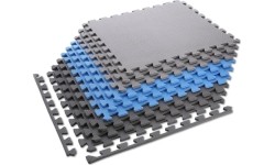 Mata treningowa składana MP-10, szaro-niebieska, 60x60x1cm, 9 szt.