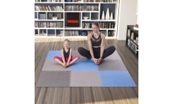 Mata treningowa składana MP-10, szaro-niebieska, 60x60x1cm, 9 szt.