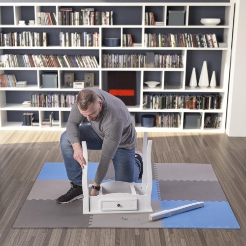 Mata treningowa składana MP-10, szaro-niebieska, 60x60x1cm, 9 szt.