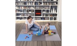 Mata treningowa składana MP-10, szaro-niebieska, 60x60x1cm, 9 szt.