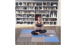 Mata treningowa składana MP-10, szaro-niebieska, 60x60x1cm, 9 szt.