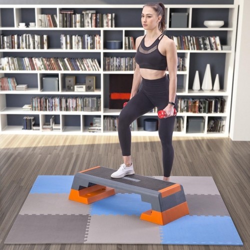 Mata ochronna One Fitness MP-10, szaro-niebieska, 60x60x1 cm, 9 szt.