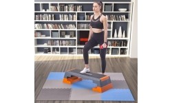 Mata treningowa składana MP-10, szaro-niebieska, 60x60x1cm, 9 szt.