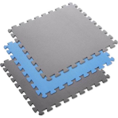 Mata ochronna One Fitness MP-10, szaro-niebieska, 60x60x1 cm, 9 szt.