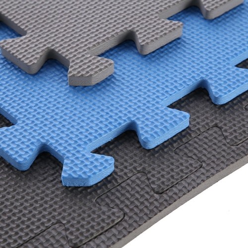 Mata treningowa składana MP-10, szaro-niebieska, 60x60x1cm, 9 szt.