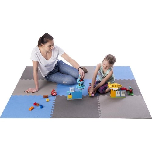 Mata ochronna One Fitness MP-10, szaro-niebieska, 60x60x1 cm, 9 szt.