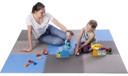 Mata treningowa składana MP-10, szaro-niebieska, 60x60x1cm, 9 szt.