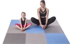 Mata treningowa składana MP-10, szaro-niebieska, 60x60x1cm, 9 szt.