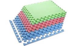 Gumowa podłoga, mata puzzle do siłowni MP10 Zielony-Niebieski-Czerwony, 60x60x1 cm (9 szt.)