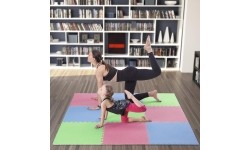 Gumowa podłoga, mata puzzle do siłowni MP10 Zielony-Niebieski-Czerwony, 60x60x1 cm (9 szt.)