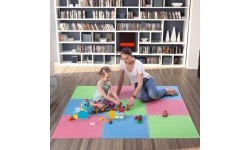 Gumowa podłoga, mata puzzle do siłowni MP10 Zielony-Niebieski-Czerwony, 60x60x1 cm (9 szt.)