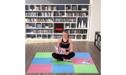 Gumowa podłoga, mata puzzle do siłowni MP10 Zielony-Niebieski-Czerwony, 60x60x1 cm (9 szt.)