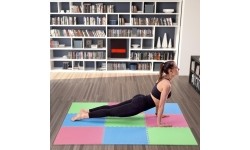 Gumowa podłoga, mata puzzle do siłowni MP10 Zielony-Niebieski-Czerwony, 60x60x1 cm (9 szt.)