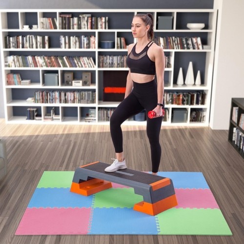 Gumowa podłoga, mata puzzle do siłowni MP10 Zielony-Niebieski-Czerwony, 60x60x1 cm (9 szt.)