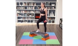 Gumowa podłoga, mata puzzle do siłowni MP10 Zielony-Niebieski-Czerwony, 60x60x1 cm (9 szt.)