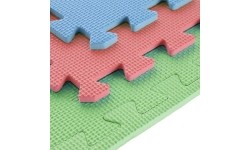 Gumowa podłoga, mata puzzle do siłowni MP10 Zielony-Niebieski-Czerwony, 60x60x1 cm (9 szt.)