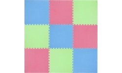 Gumowa podłoga, mata puzzle do siłowni MP10 Zielony-Niebieski-Czerwony, 60x60x1 cm (9 szt.)