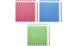 Gumowa podłoga, mata puzzle do siłowni MP10 Zielony-Niebieski-Czerwony, 60x60x1 cm (9 szt.)