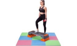 Gumowa podłoga, mata puzzle do siłowni MP10 Zielony-Niebieski-Czerwony, 60x60x1 cm (9 szt.)