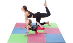 Gumowa podłoga, mata puzzle do siłowni MP10 Zielony-Niebieski-Czerwony, 60x60x1 cm (9 szt.)