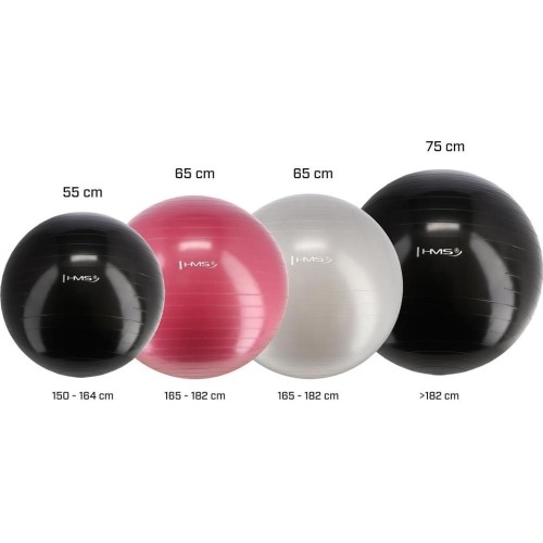 YB01 NOWA 75CM CZARNA PIŁKA GIMNASTYCZNA HMS