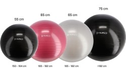 Nowa czarna piłka gimnastyczna HMS YB01, 75 cm