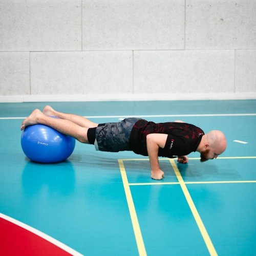 YB01 NOWA 55CM NIEBIESKA PIŁKA GIMNASTYCZNA HMS