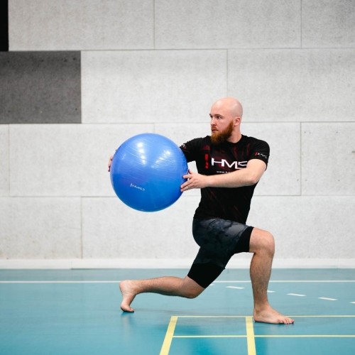 YB01 NOWA 55CM NIEBIESKA PIŁKA GIMNASTYCZNA HMS