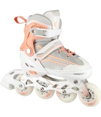 NH18190 ŁYŻWOROLKI 2W1 / ŁYŻWOROLKI HOKEJOWE - Biały/Różowy