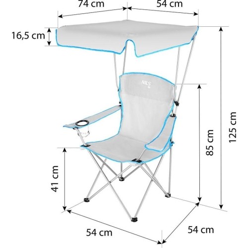 NC3087 SZARA OSŁONA PRZECIWSŁONECZNA NA KRZESŁO KEMPINGOWE NILS CAMP