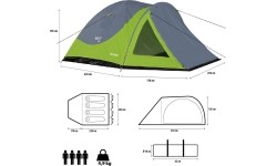 Zielono-szary namiot kempingowy NC6006 Discovery Nils Camp