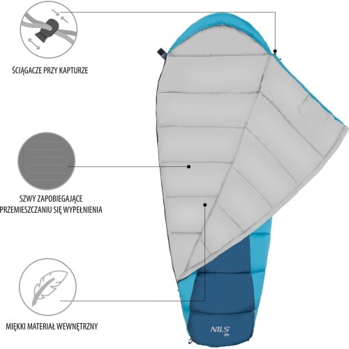 NC2012 SZARO-NIEBIESKI ŚPIWÓR NILS CAMP