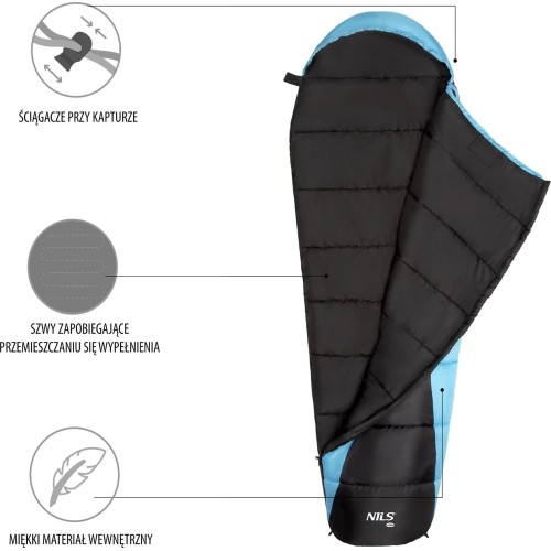 NC2012 CZARNO-NIEBIESKI ŚPIWÓR NILS CAMP