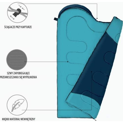 NC2008 NIEBIESKI-JASNONIEBIESKI ŚPIWÓR ROZMIAR L NILS CAMP