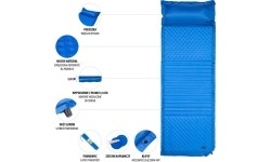 Materac samopompujący z poduszką Nils Camp NC4001, niebieski