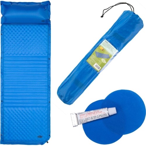 Materac samopompujący z poduszką Nils Camp NC4001, niebieski