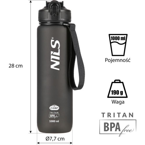 NCD68 BOTTLE BLACK TRITAN NILS CAMP
