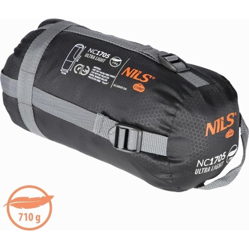 NC1705 ŚPIWÓR ULTRALEKKI SZARO-POMARAŃCZOWY NILS CAMP