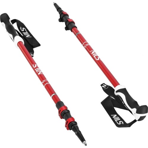 TK8601 CZERWONE ALUMINIOWE KIJE TREKKINGOWE NILS