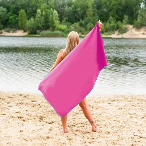 Ręcznik z mikrofibry Nils Camp NCR11 różowo-niebieski, 140x70