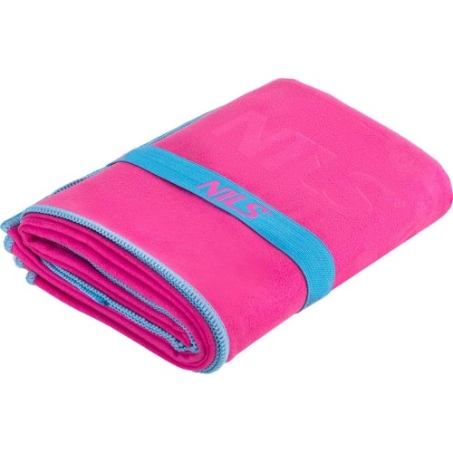 Ręcznik z mikrofibry Nils Camp NCR11 różowo-niebieski, 140x70