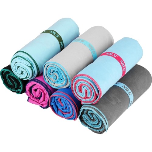 NCR13 PINK-DARK BLUE MICROFIBRE TOWEL 200x90 cm NILS CAMP