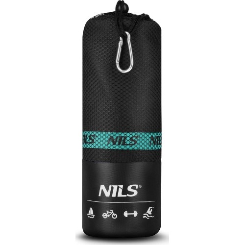 Ręcznik z mikrofibry Nils Camp NCR13, Czarny, 200x90 cm